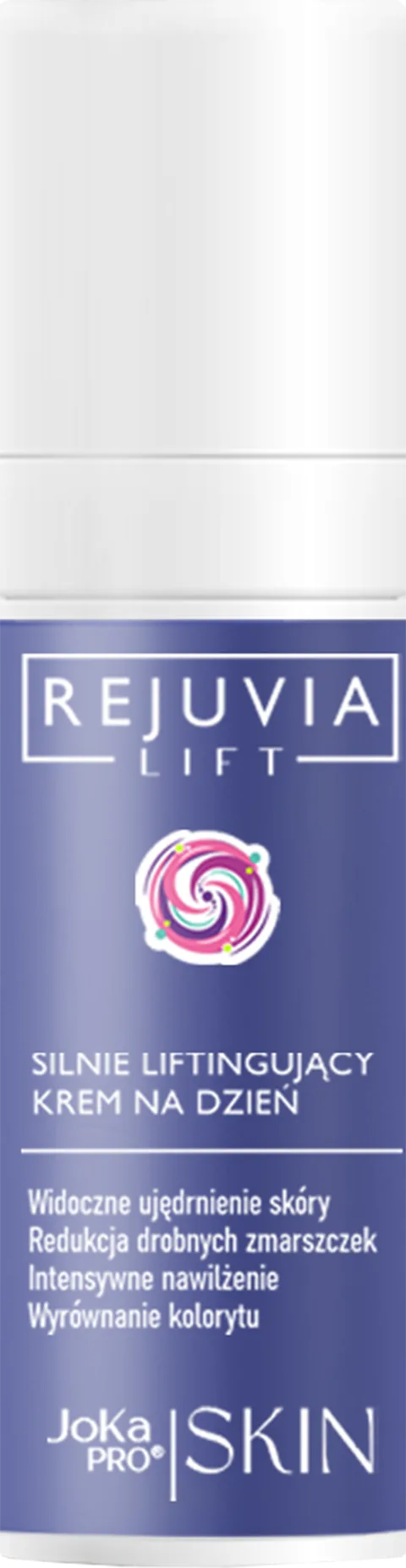 Silnie Liftingujący Krem Na Dzień 50 ml, REJUVIA LIFT: niebiesko-fioletowy flakon z białą nakrętką
